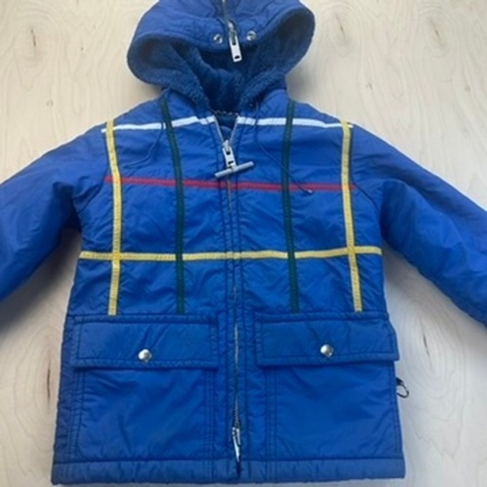 Vintage‎ Mighty Mac Kids Blue Insulated Hooded Winter Coat Size 10